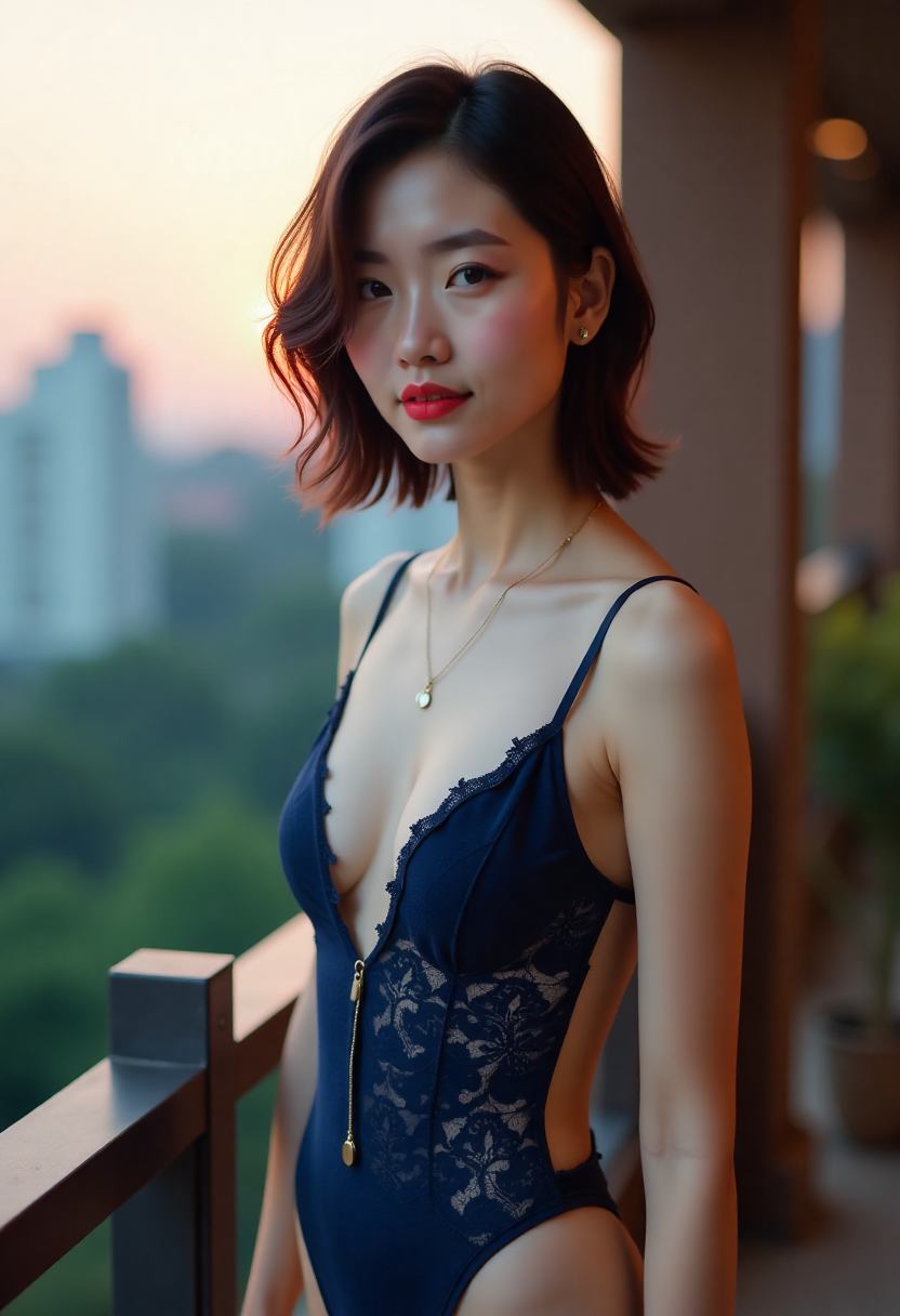 阳台上修补木栏的母女