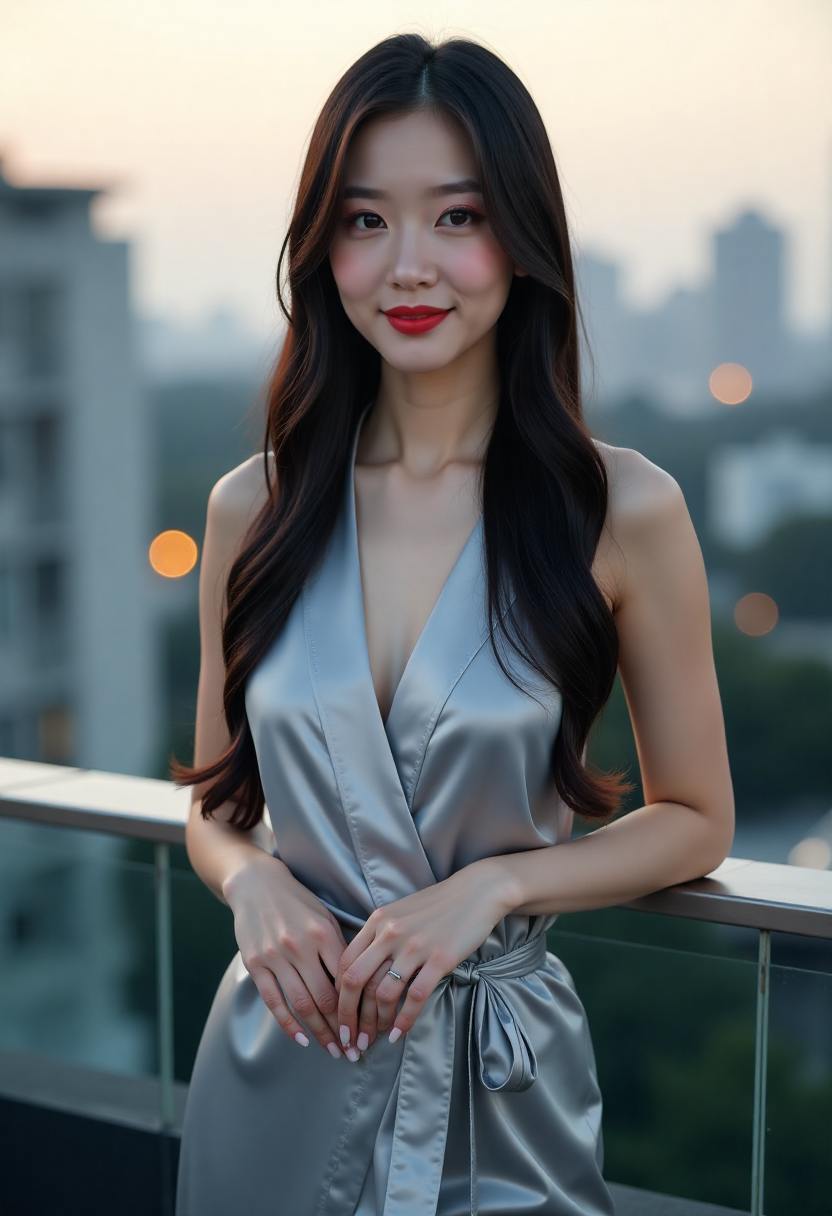 江边散步的两位女孩